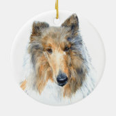 Chipper de Collie Keramisch Ornament (Achterkant)