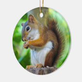 Chipper Red Squirrel Keramisch Ornament (Links)