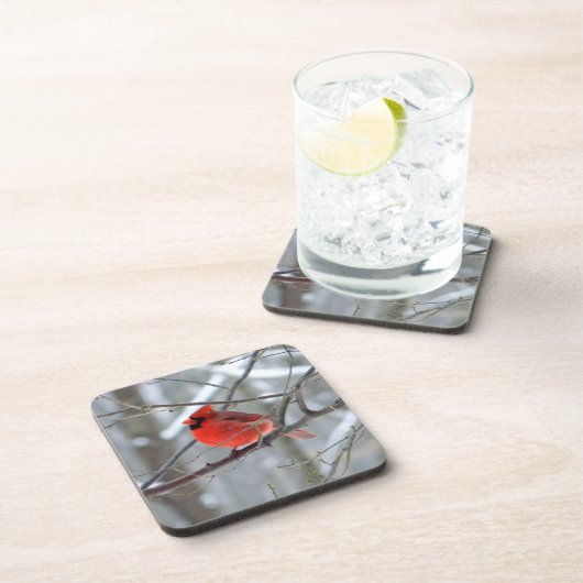 Chipper Winter Kardinaal Bier Onderzetter (Rechterzijde)