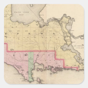 Chippewa County Mackinac County Michigan Vierkante Sticker