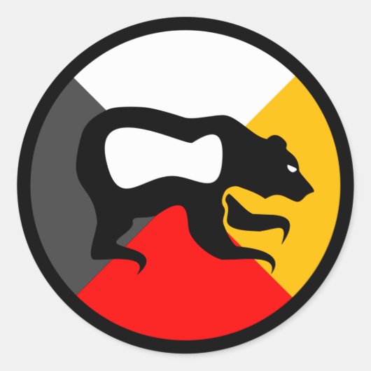 Chippewa Dodem Makwa Ronde Sticker (Voorkant)