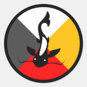 Chippewa Dodem Manaameg Ronde Sticker (Voorkant)