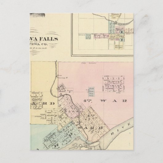 Chippewa-Herfsten en dorp Neillsville Briefkaart (Voorkant)