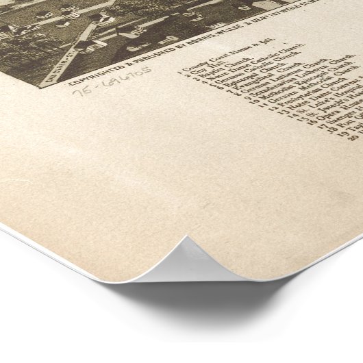 Chippewa Herfsten WI 1886 Antiek Panoramisch Kaart Poster (Hoek)