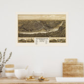 Chippewa Herfsten, WI Panoramic Map - 1907 Poster (Keuken)