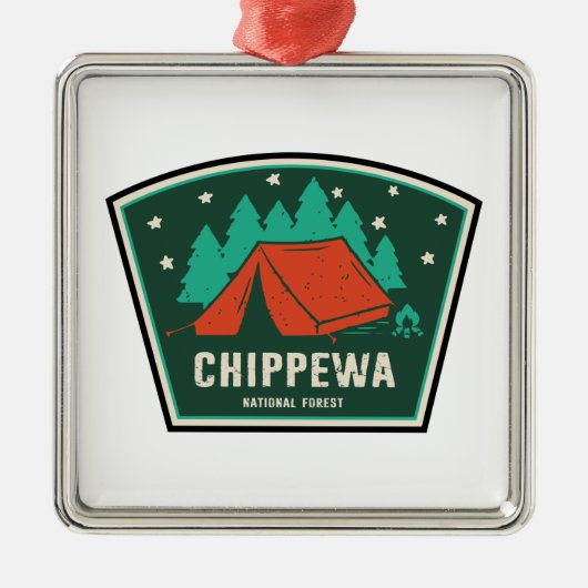 Chippewa National Forest Camping Metalen Ornament (Voorkant)