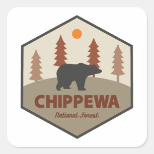 Chippewa National Forest Minnesota Beer Vierkante Sticker