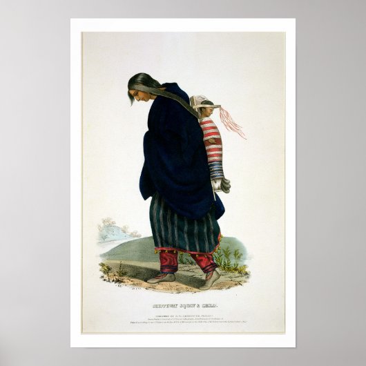 Chippeway Squaw and Child, pub. van F.O.W. Greenou Poster (Voorkant)