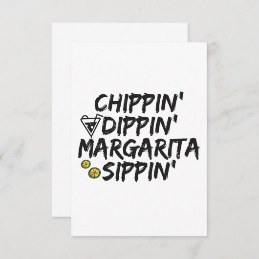 Chippin', Dippin' en Margarita Sippin' Cinco Gift Bedankkaart (Voorkant / Achterkant)