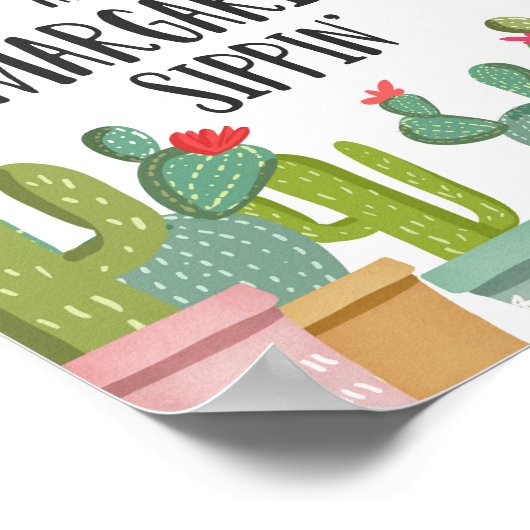 Chippin Dippin Margarita Sippin Fiesta Table Sign Poster (Hoek)