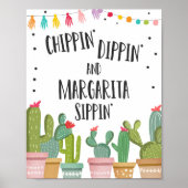 Chippin Dippin Margarita Sippin Fiesta Table Sign Poster (Voorkant)