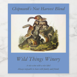 Chipping Eekhoorn ( Eastern Chipmunk ) van Audubon Wijn Etiket