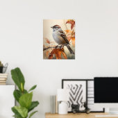 Chipping Sparrow Bird Art Print Poster (Thuiskantoor)