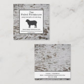 Chippy Wood Distress Farmhouse Style Square Bus Vierkante Visitekaartje (Voorkant / Achterkant)