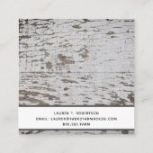 Chippy Wood Distress Farmhouse Vierkante Visitekaartje (Achterkant)