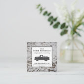 Chippy Wood Distressed Farmhouse Style Square Vierkante Visitekaartje (Staand voorkant)