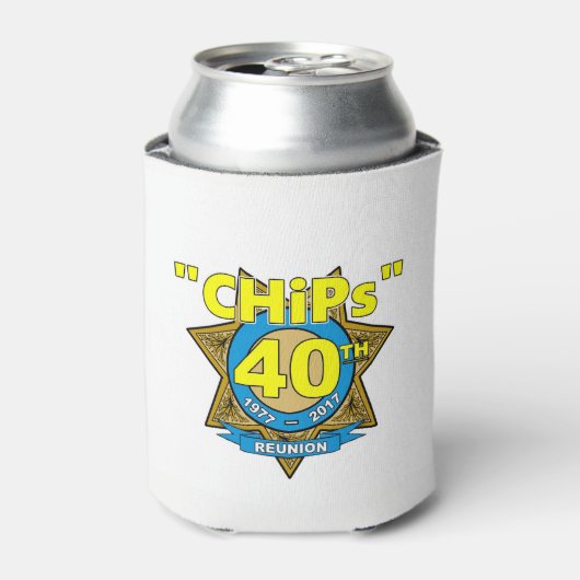 CHiPs 40e Jubilea cuphouder Blikjeskoeler (Blikje Voorkant)