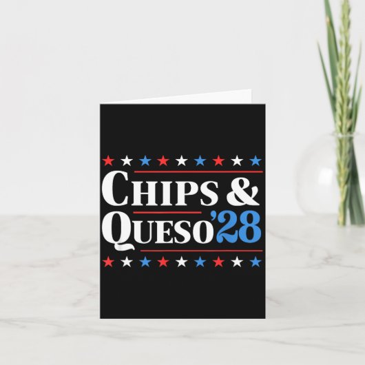 Chips And Queso 2028 Funny Presidential Election 2 Kaart (Voorkant)