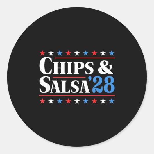 Chips And Salsa 2028 Funny Presidential Election 2 Ronde Sticker (Voorkant)
