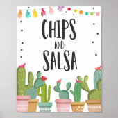 Chips and Salsa Fiesta Food Cactus Table Sign Poster (Voorkant)