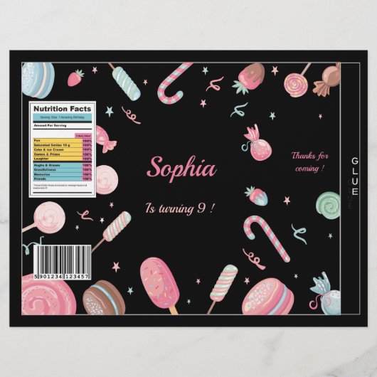 Chips Bag Candyland Wrapper Party Favor Bag Flyer (Voorkant)