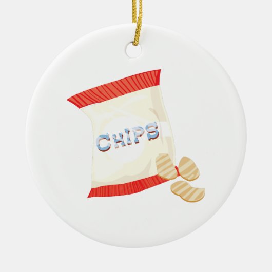 Chips Bag Keramisch Ornament (Voorkant)