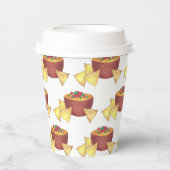 Chips Chili Con Queso Blanco Nachos Kaasdip Papieren Bekers (Voorkant)