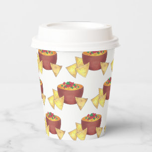 Chips Chili Con Queso Blanco Nachos Kaasdip Papieren Bekers