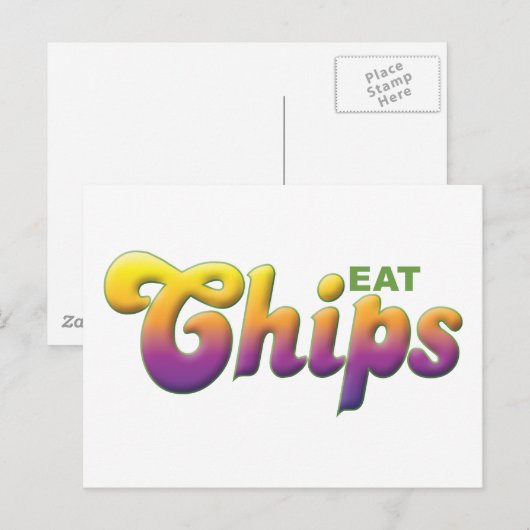 Chips, Eat Briefkaart (Voorkant / Achterkant)
