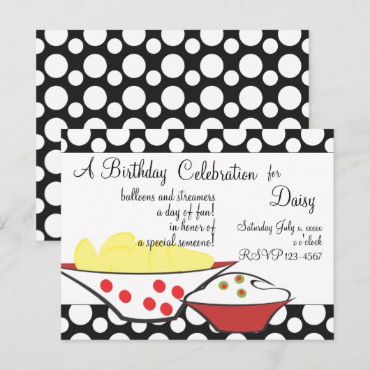 Chips en dips kaart (Voorkant / Achterkant)