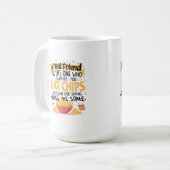 Chips en echte vrienden koffiemok (Voorkant links)