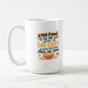 Chips en echte vrienden koffiemok