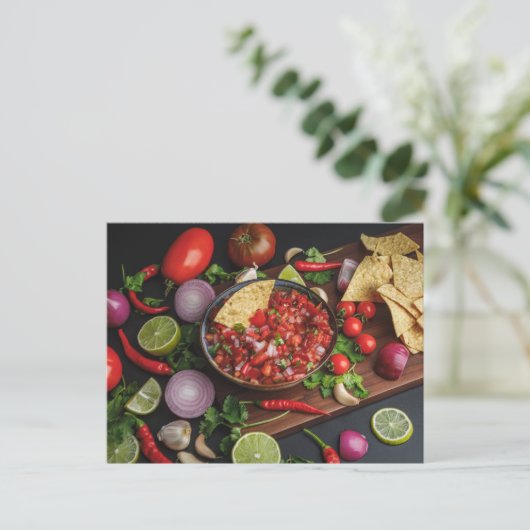 Chips en Homemade Salsa Briefkaart (Staand voorkant)
