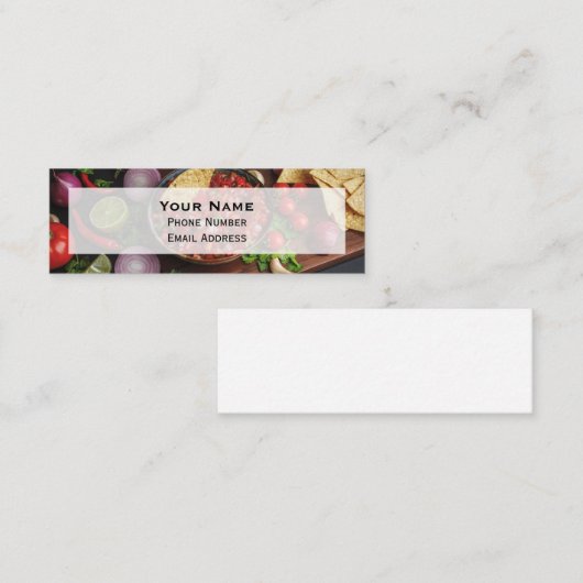 Chips en Homemade Salsa Mini Visitekaartje (Voorkant / Achterkant)