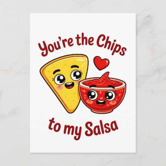 Chips en Salsa Briefkaart (Voorkant)