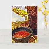 Chips en salsa verjaardag kaart (Gele Bloem)