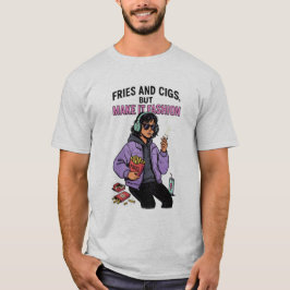 Chips en sigaren, maar de stijl is nog steeds vuur t-shirt