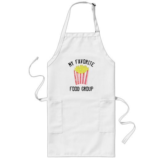 Chips (Franse frons) Cute Fun Lang Schort (Voorkant)