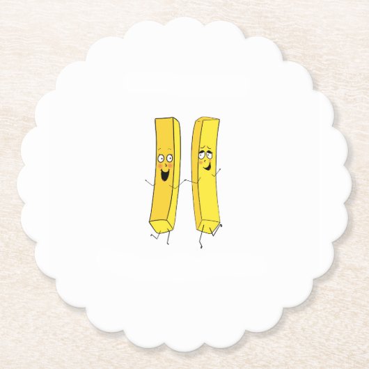 Chips, frietjes thema kartonnen onderzetters (Voorkant)