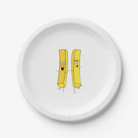 Chips, frietjes thema papieren bordje (Voorkant)