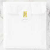 Chips, frietjes thema ronde sticker (Tas)