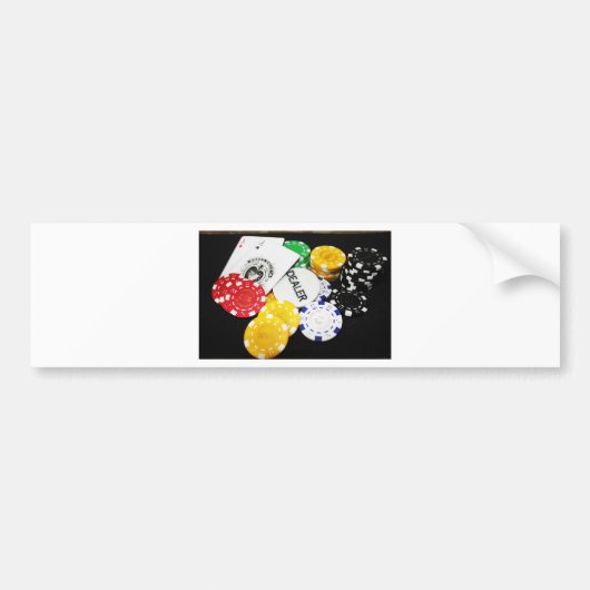 Chips Gambling Casino Win Game Luck Risk Bet Bumpersticker (Voorkant)