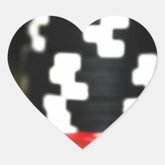 Chips Gambling Casino Win Game Luck Risk Bet Hart Sticker (Voorkant)