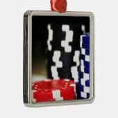 Chips Gambling Casino Win Game Luck Risk Bet Metalen Ornament (Rechts)