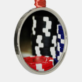 Chips Gambling Casino Win Game Luck Risk Bet Metalen Ornament (Rechts)