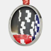 Chips Gambling Casino Win Game Luck Risk Bet Metalen Ornament (Links)