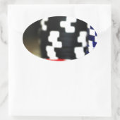 Chips Gambling Casino Win Game Luck Risk Bet Ovale Sticker (Tas)