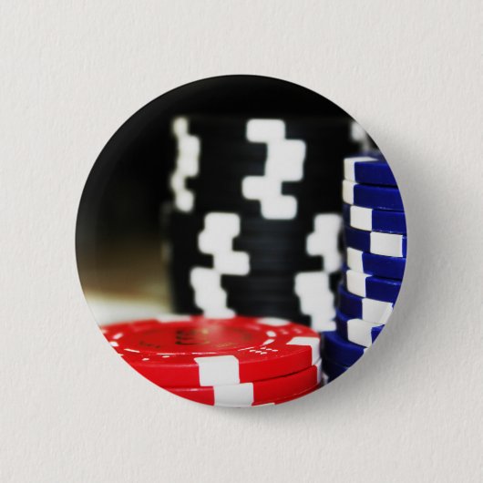 Chips Gambling Casino Win Game Luck Risk Bet Ronde Button 5,7 Cm (Voorkant)