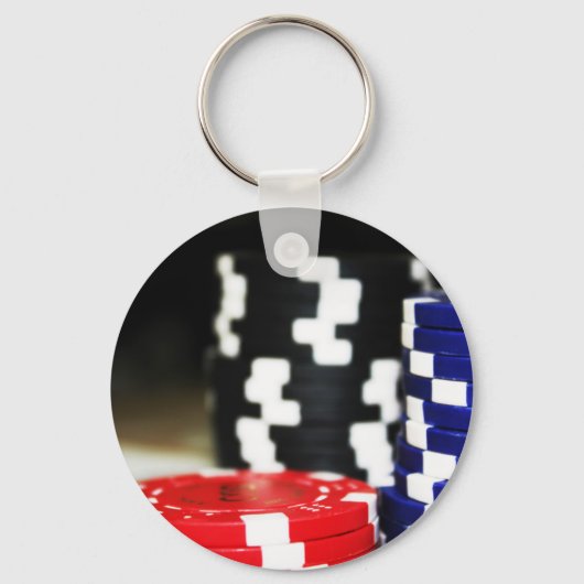 Chips Gambling Casino Win Game Luck Risk Bet Sleutelhanger (Voorkant)