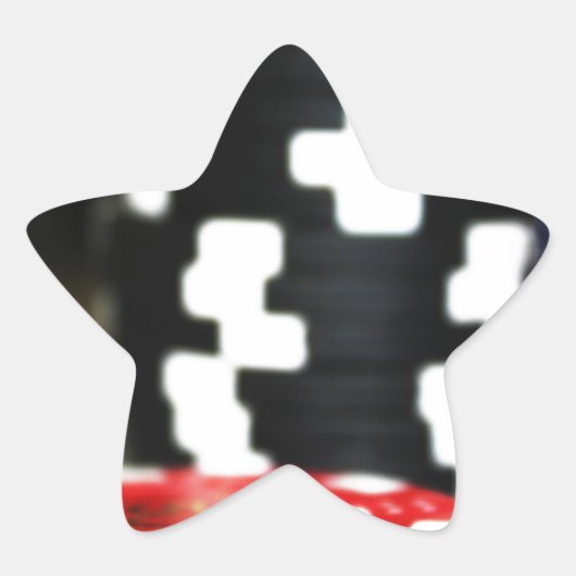 Chips Gambling Casino Win Game Luck Risk Bet Ster Sticker (Voorkant)